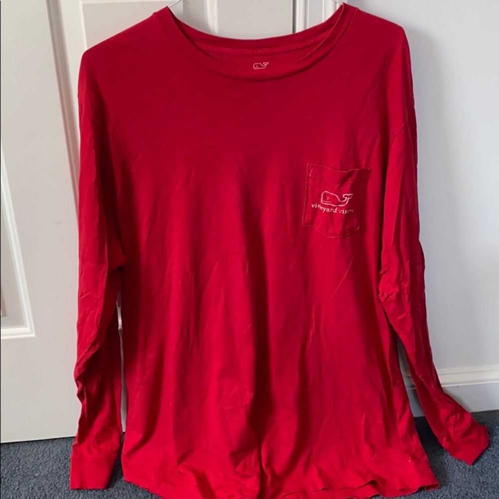 Red Long Sleeve Vineyard Vines T Shirt